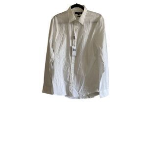 NTW Michael Kors Button-Down White Long Sleeve Tailored Fit  Men's Size Medium